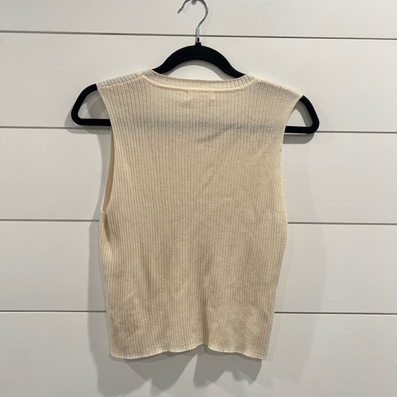 Sablyn cashmere ivory ribbed Angie tank - Picture 6 of 7
